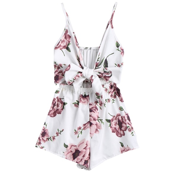 Pants - LAST1! XL Floral Bow Tie Front Girly Girl Romper